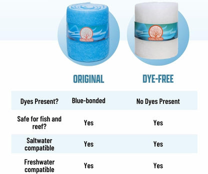 Premium Aquarium Filter Media Pad - Cut-To-Fit Roll, Fresh and Saltwater Safe, Blue & Dye-Free Options, Made in USA (Dye Free, 12"X120" (10 Ft) X 0.75")