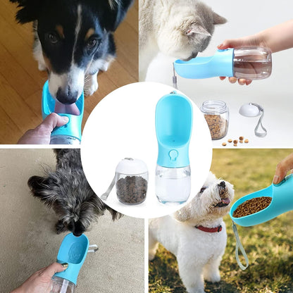 Dog Water Bottle, Leak Proof Portable Pet Water Bottles for Dogs, Puppy Water Dispenser with Drinking Feeder for Travel (19Oz New Version)